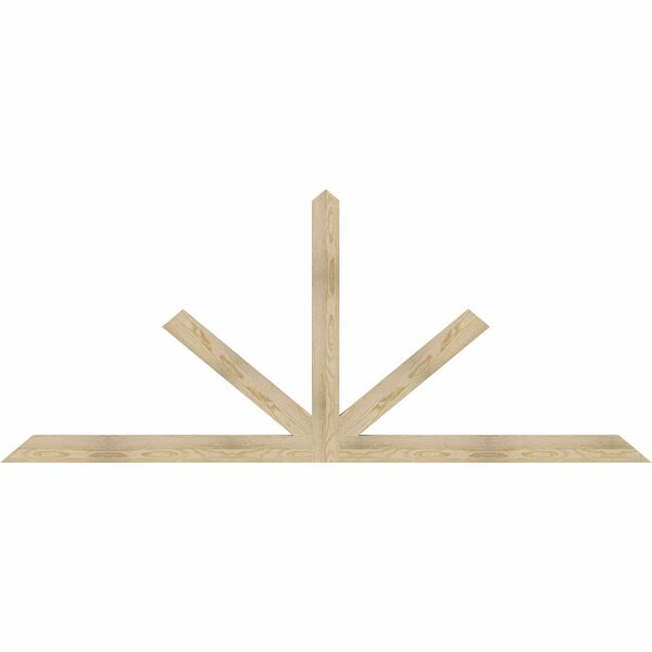 Ekena Millwork Saratoga Rough Sawn Timber Gable Bracket, Douglas Fir, 96"W x 40"H x 2"D x 4"F, 10/12 Pitch GBW096X40X0204SAR00RDF - main